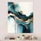 Designart 'Teal And Gold Abstract Expression IV' Modern Canvas Wall Art